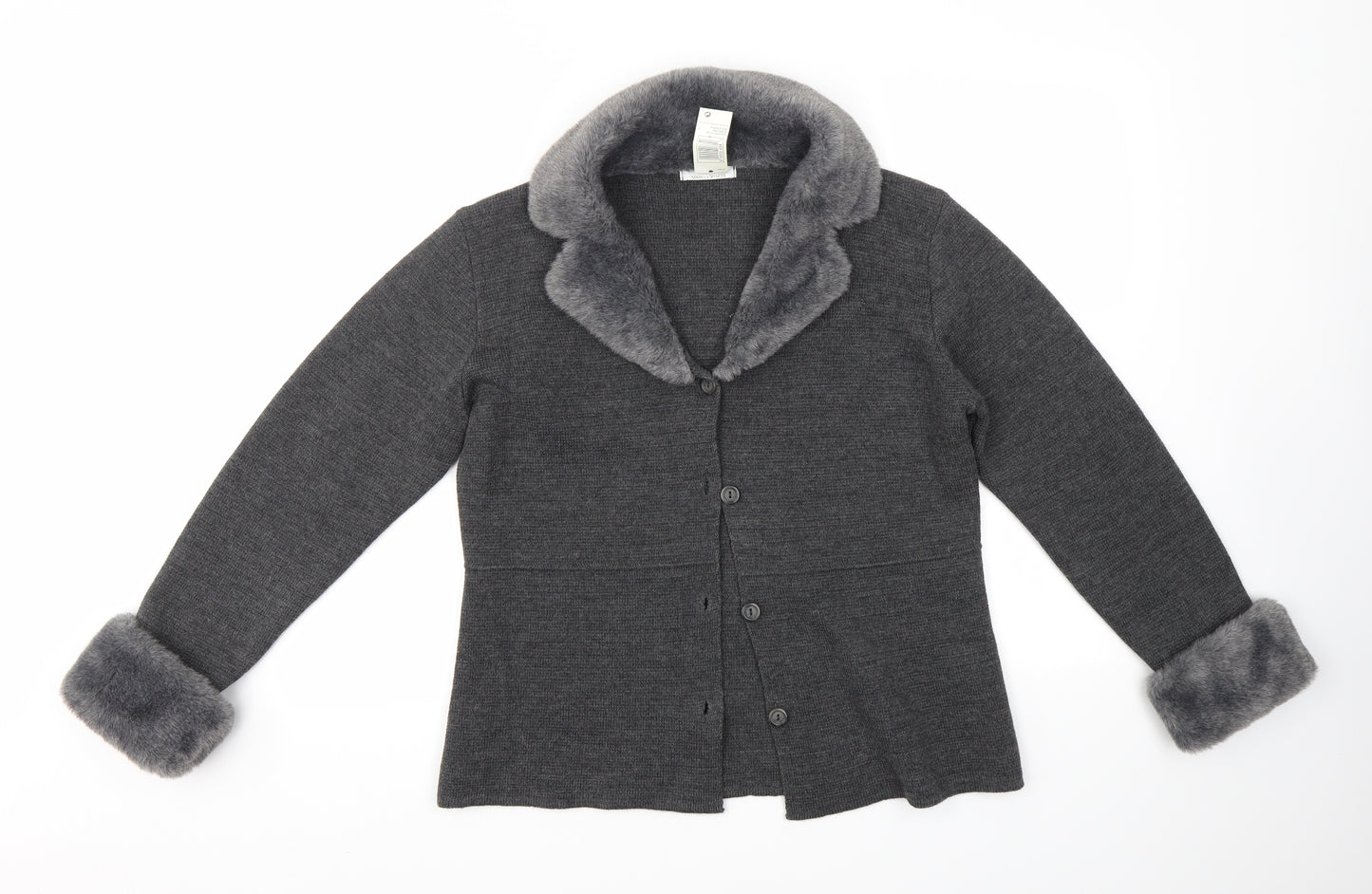 M&S Womens Grey   Cardigan Jumper Size 14