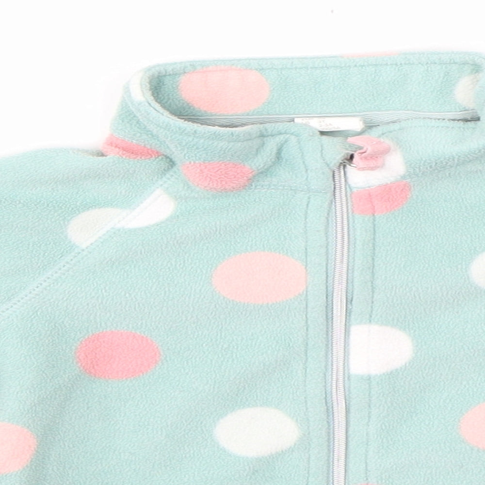 H&M Girls Multicoloured Polka Dot  Full Zip Jumper Size 2-3 Years