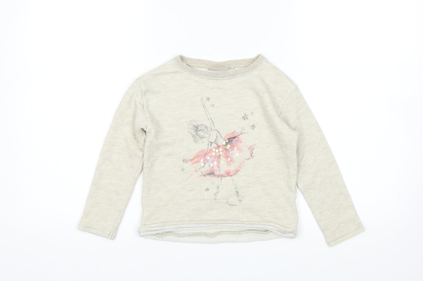 NEXT Girls Beige   Pullover Jumper Size 5 Years  - ballerina