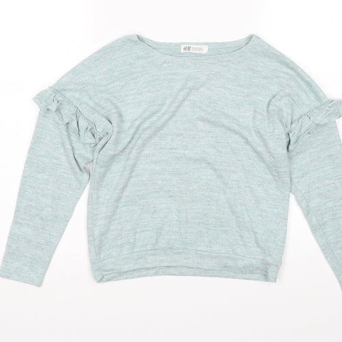 H&M Girls Green   Pullover Jumper Size 9-10 Years