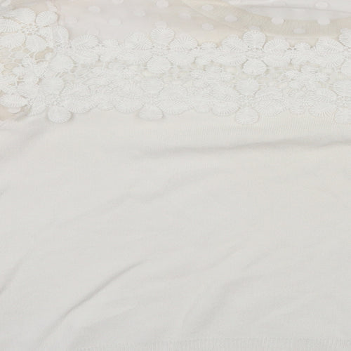 Per Una Womens White Floral  Pullover Jumper Size 16