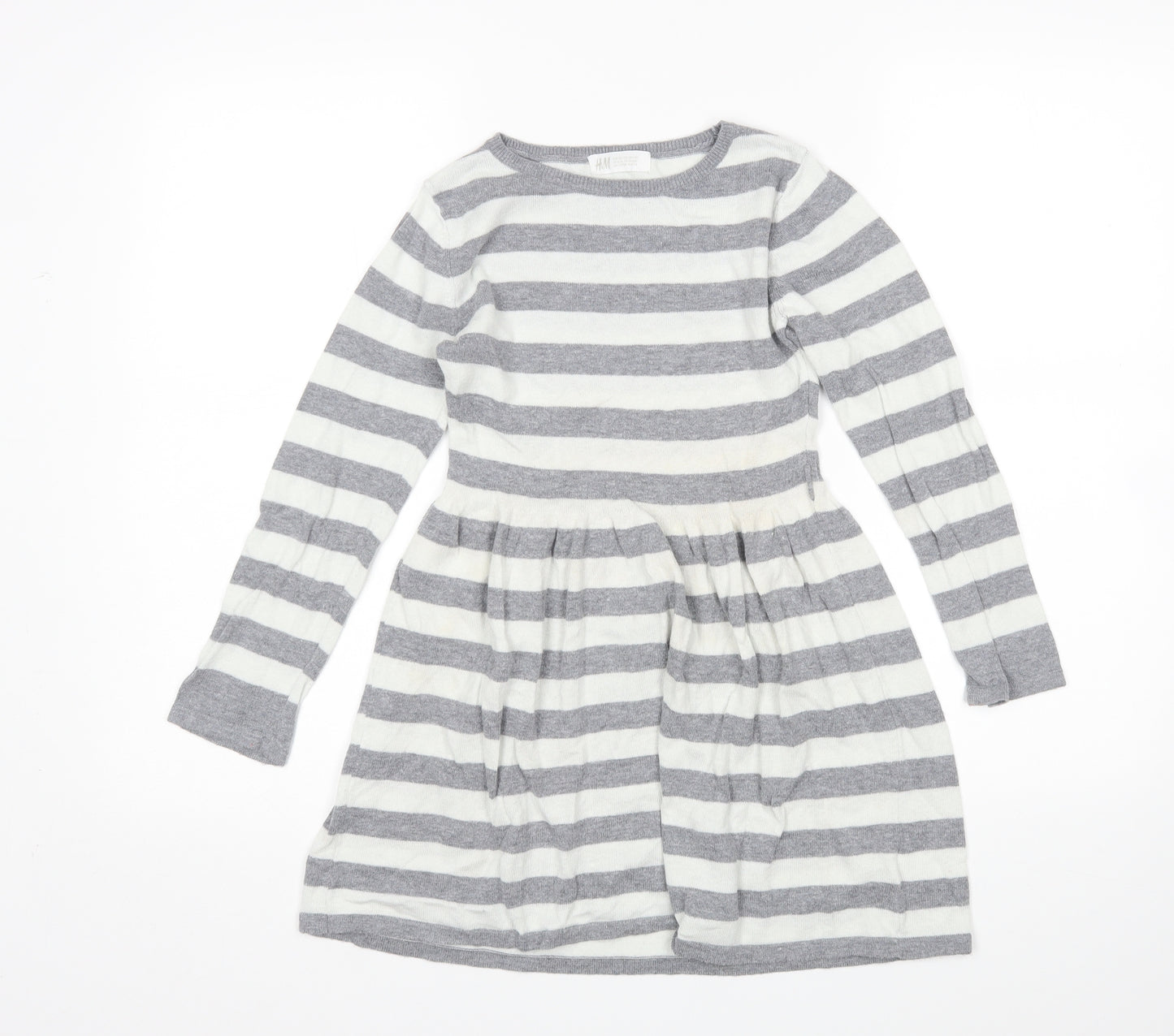 H&M Girls Multicoloured Striped  Jumper Dress  Size 7-8 Years