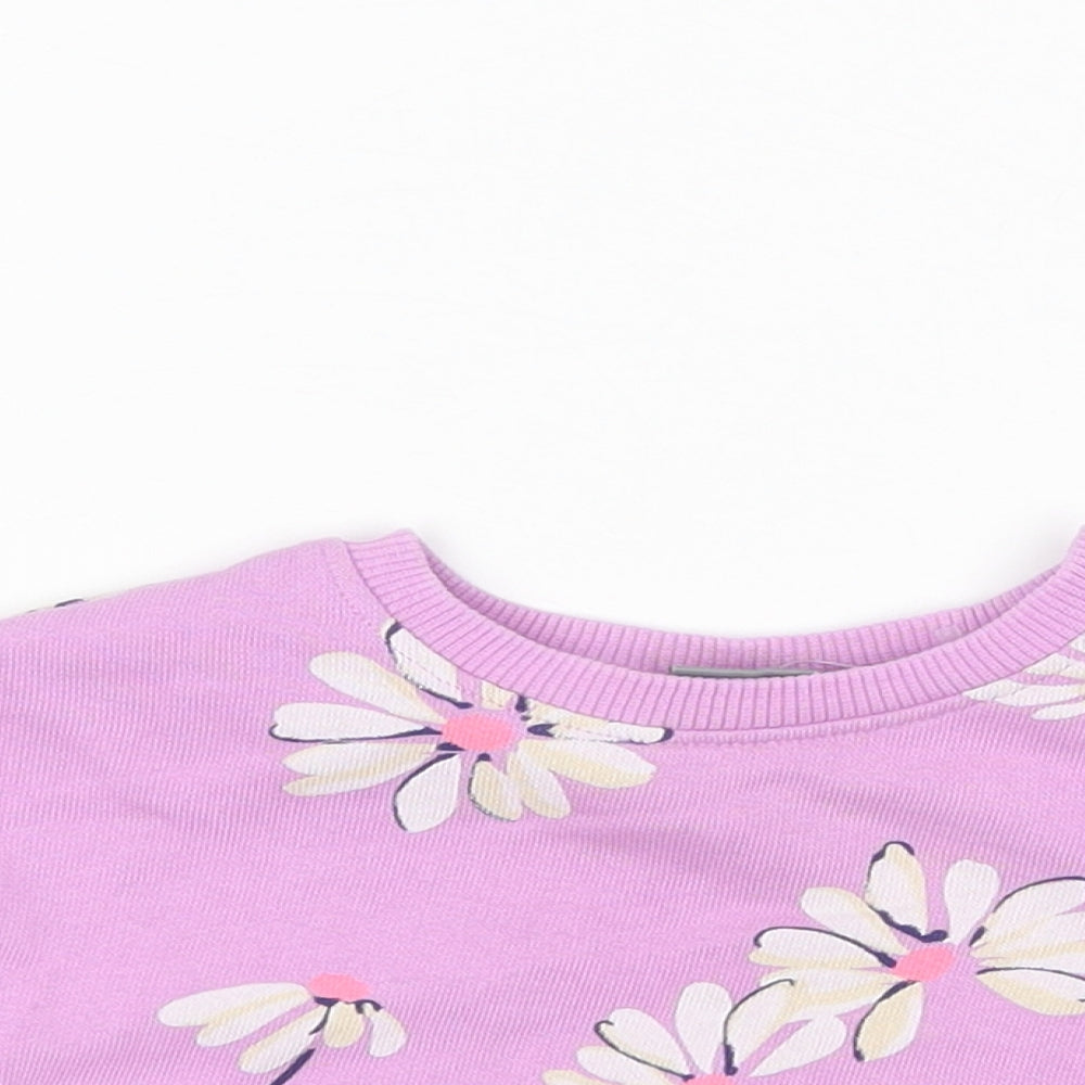 NEXT Girls Purple Floral  Pullover Jumper Size 3-6 Months