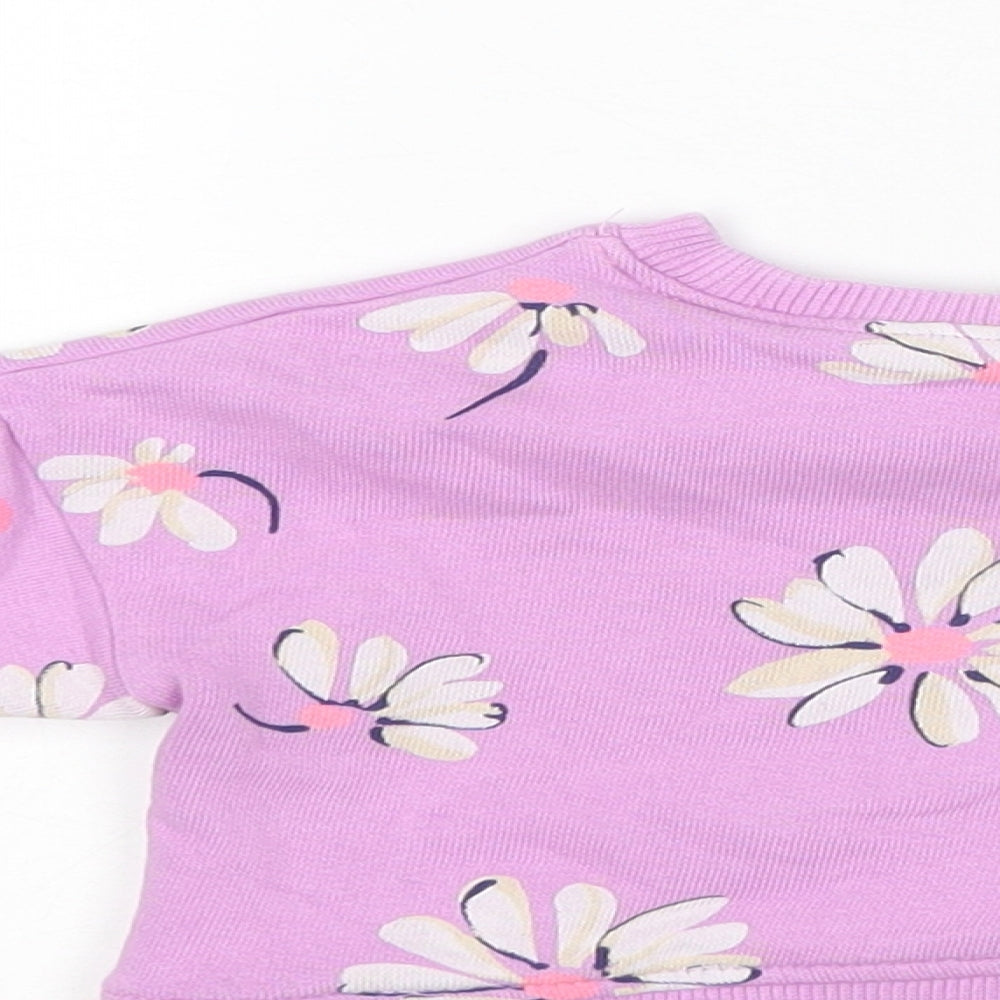 NEXT Girls Purple Floral  Pullover Jumper Size 3-6 Months