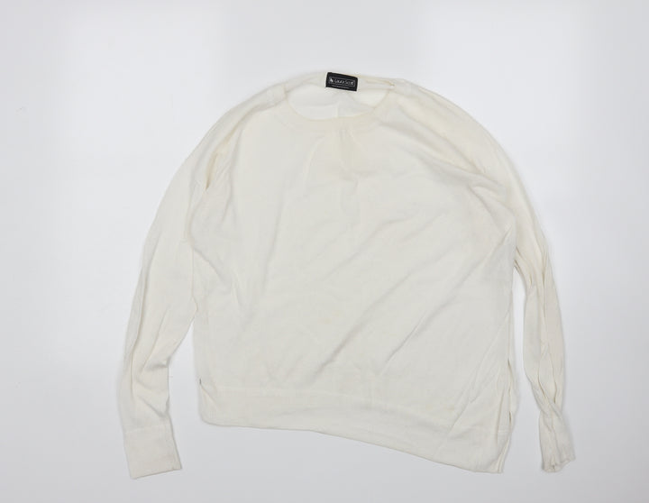 Laura Scott Womens White Pullover Jumper Size 6