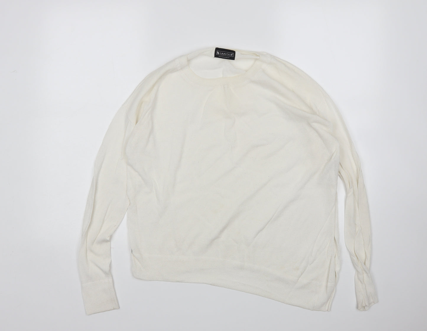 Laura Scott Womens White   Pullover Jumper Size 6