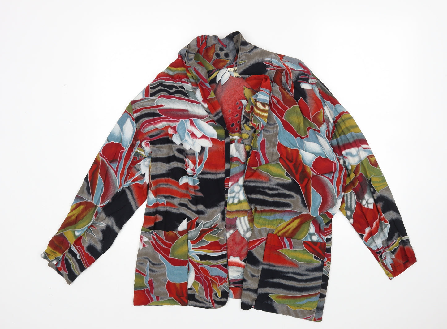 Janette Womens Multicoloured Floral  Wrap Blouse Size 10