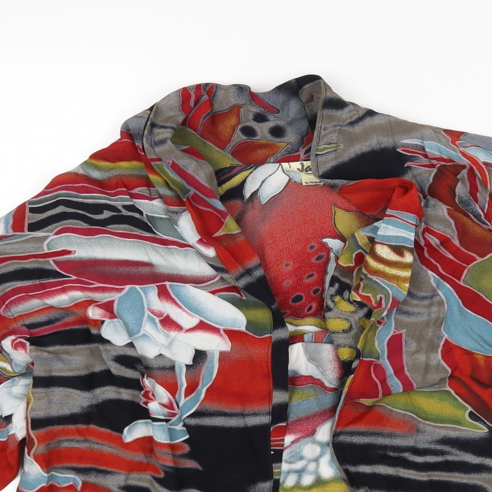 Janette Womens Multicoloured Floral  Wrap Blouse Size 10