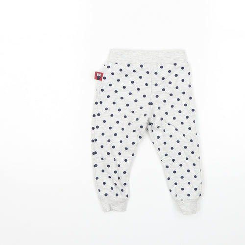 Primakr Girls Grey Polka Dot  Sweatpants Trousers Size 9 Months  - Minnie Mouse