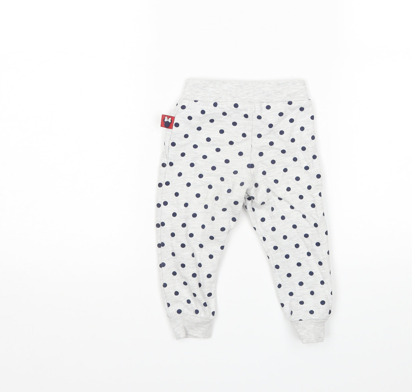 Primakr Girls Grey Polka Dot  Sweatpants Trousers Size 9 Months  - Minnie Mouse