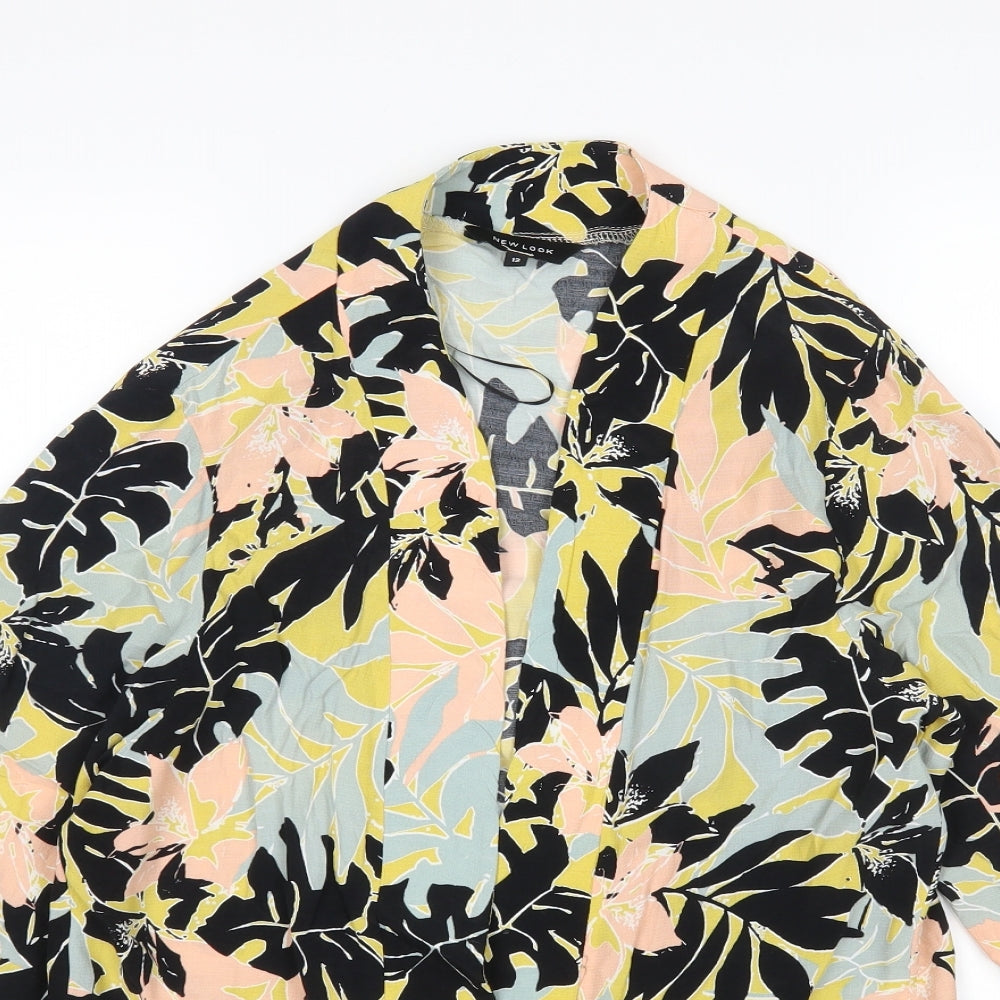 New Look Womens Multicoloured Floral  Wrap Blouse Size 12