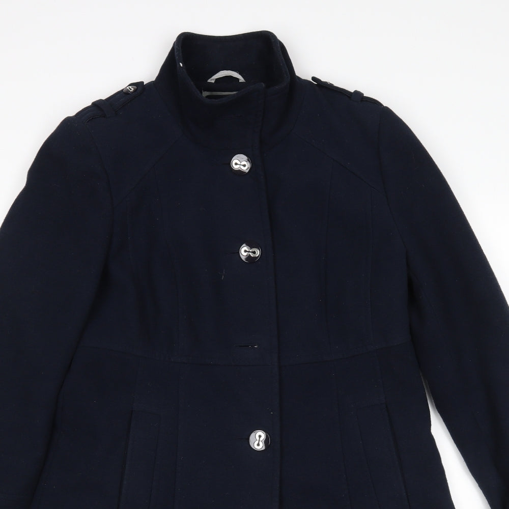 Wallis Womens Blue   Overcoat Coat Size 12