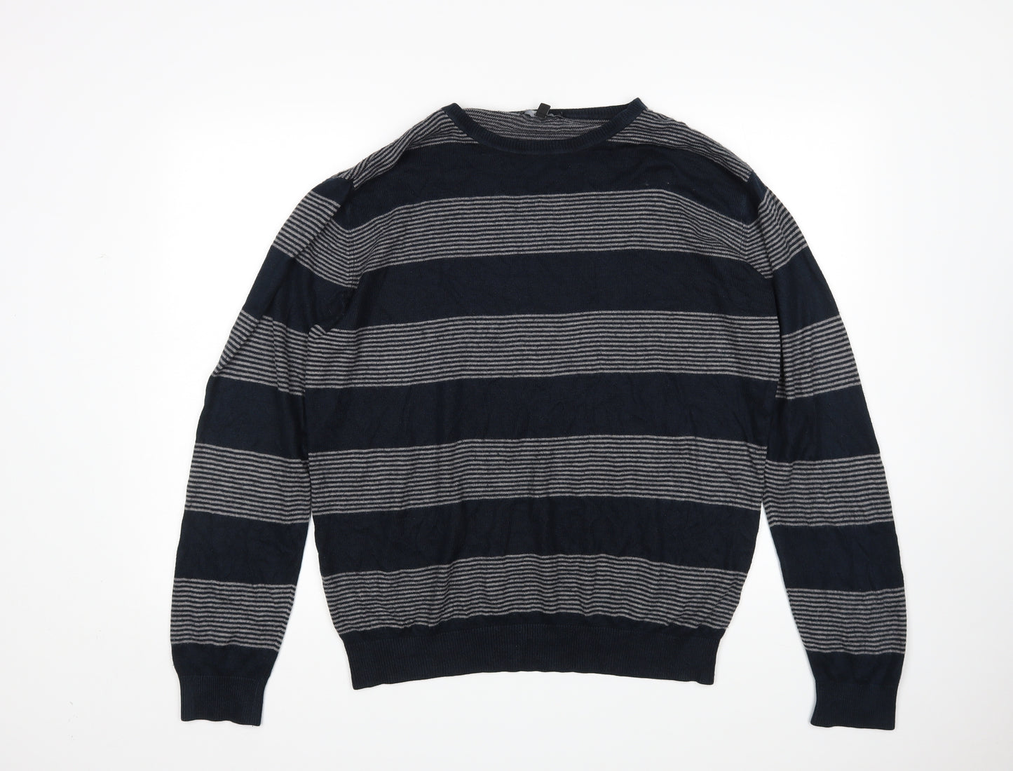 George Mens Multicoloured Striped  Pullover Jumper Size L