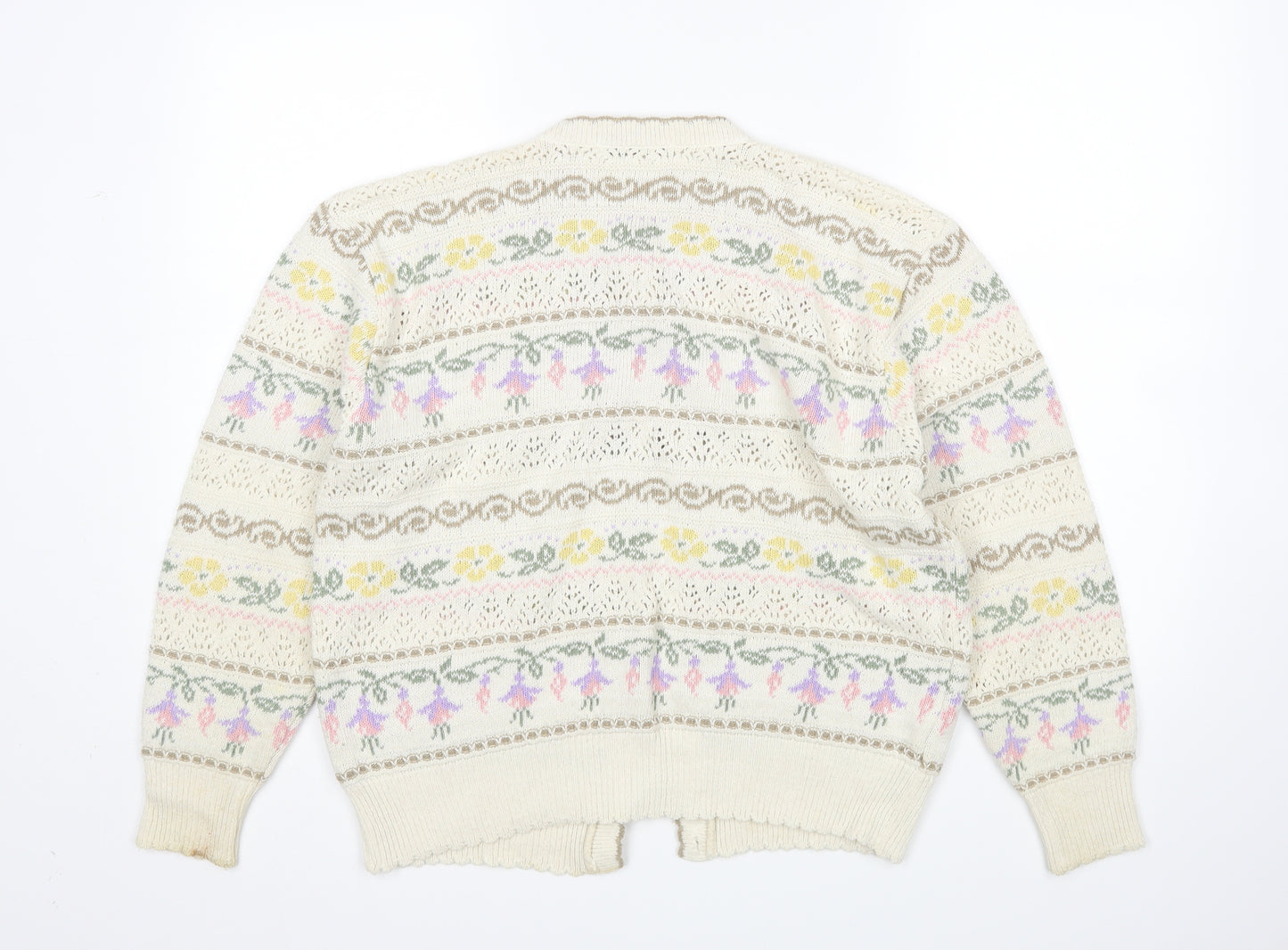 M&S Womens Multicoloured Floral  Cardigan Jumper Size 14