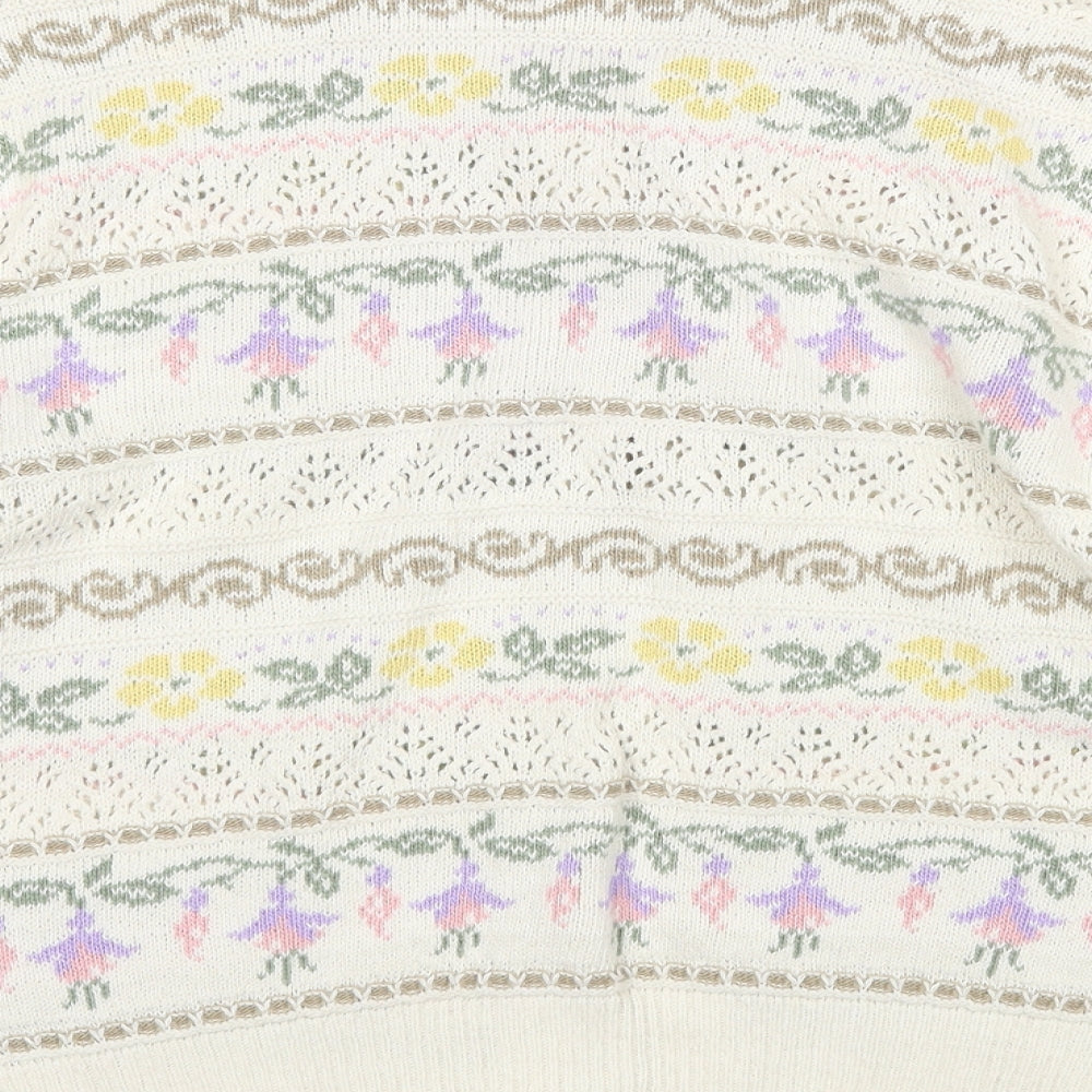 M&S Womens Multicoloured Floral  Cardigan Jumper Size 14