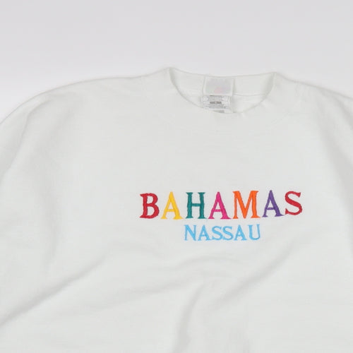 Fruit of the Loom Womens White   Pullover Sweatshirt Size L  - Bahamas