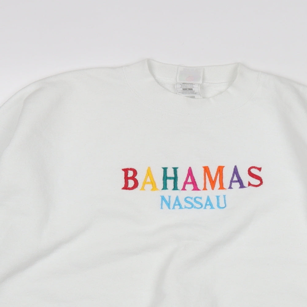 Fruit of the Loom Womens White   Pullover Sweatshirt Size L  - Bahamas