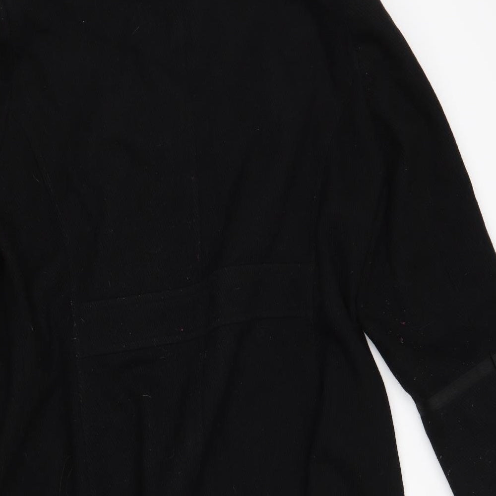 Evans Womens Black   Overcoat Coat Size 24