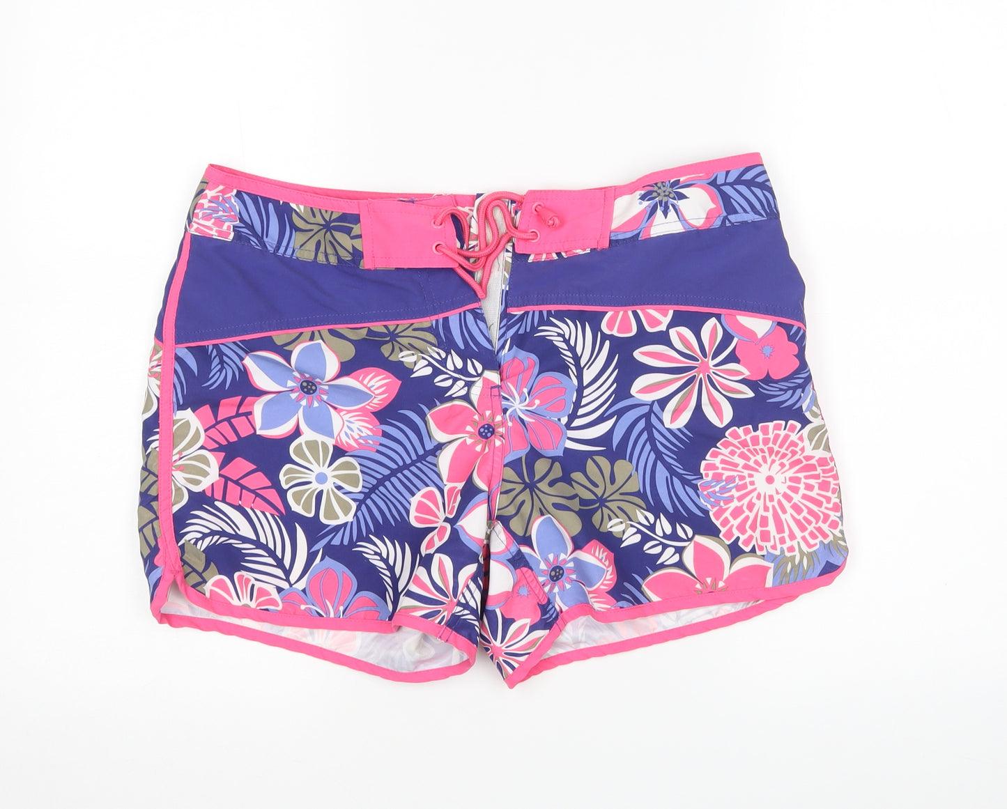 Mantaray Womens Multicoloured Floral  Sweat Shorts Size 12 - Swim Shorts