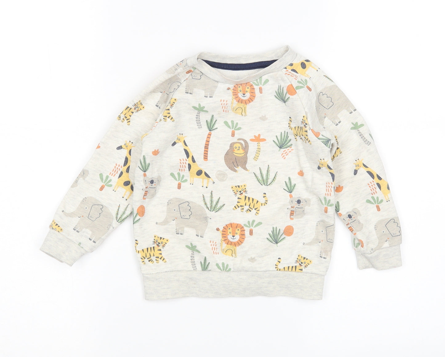 Primark Boys Multicoloured Animal Print  Pullover Jumper Size 18-24 Months