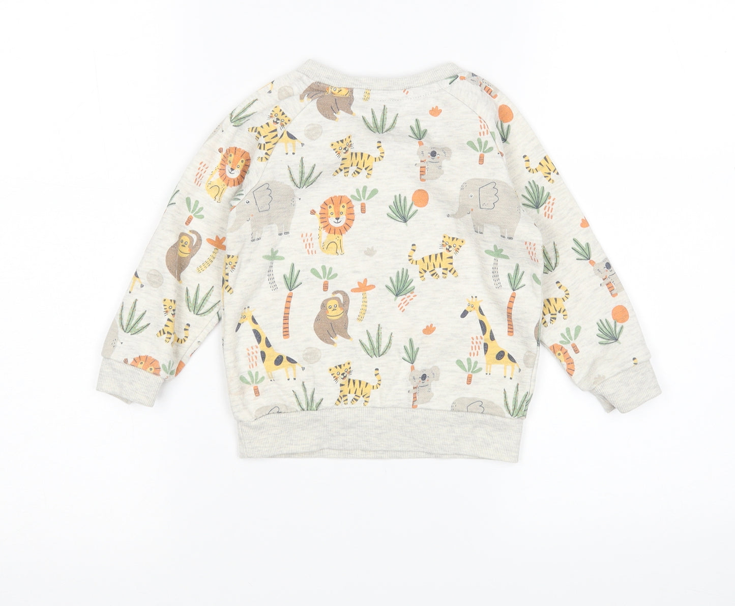 Primark Boys Multicoloured Animal Print  Pullover Jumper Size 18-24 Months