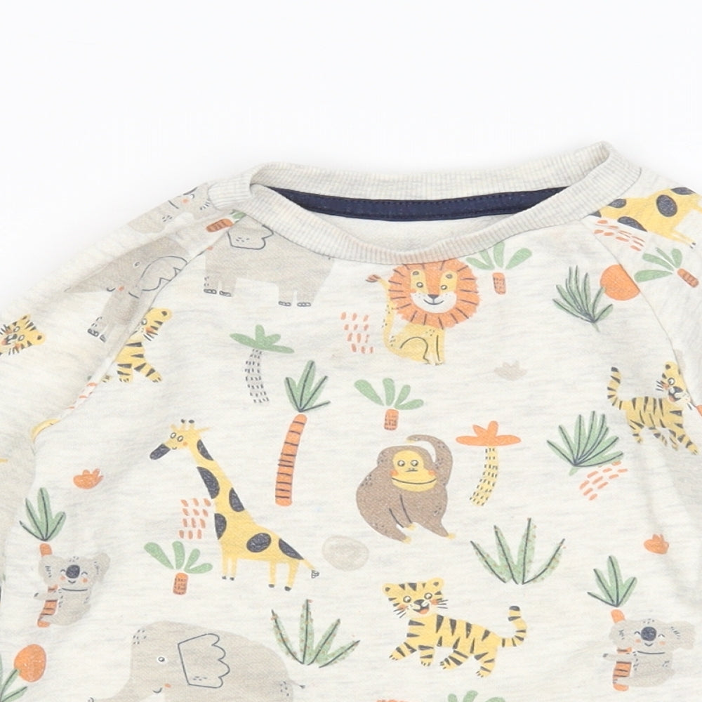 Primark Boys Multicoloured Animal Print  Pullover Jumper Size 18-24 Months