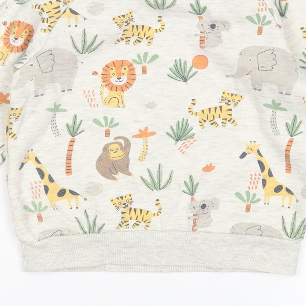 Primark Boys Multicoloured Animal Print  Pullover Jumper Size 18-24 Months