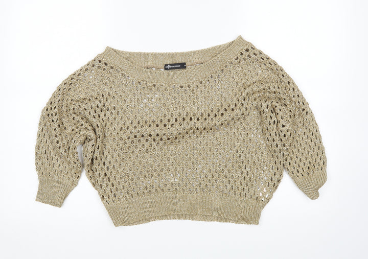 Internacionale Womens Gold Pullover Jumper Size M