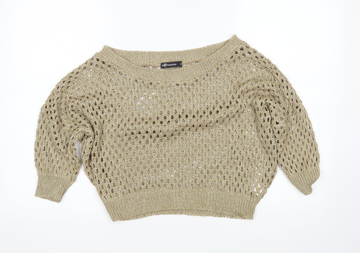 Internacionale Womens Gold   Pullover Jumper Size M