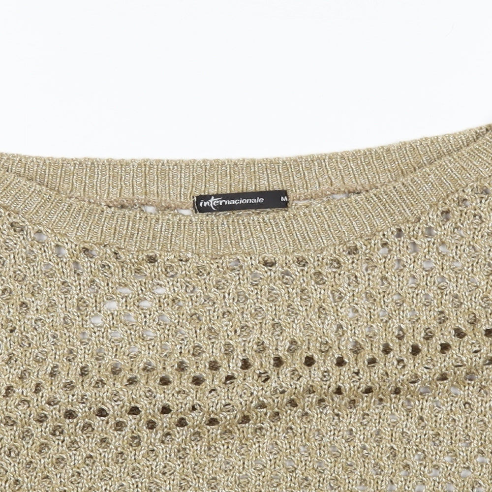 Internacionale Womens Gold   Pullover Jumper Size M