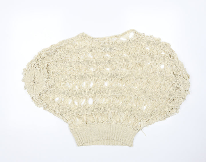 Quiz Womens Beige Pullover Jumper Size S