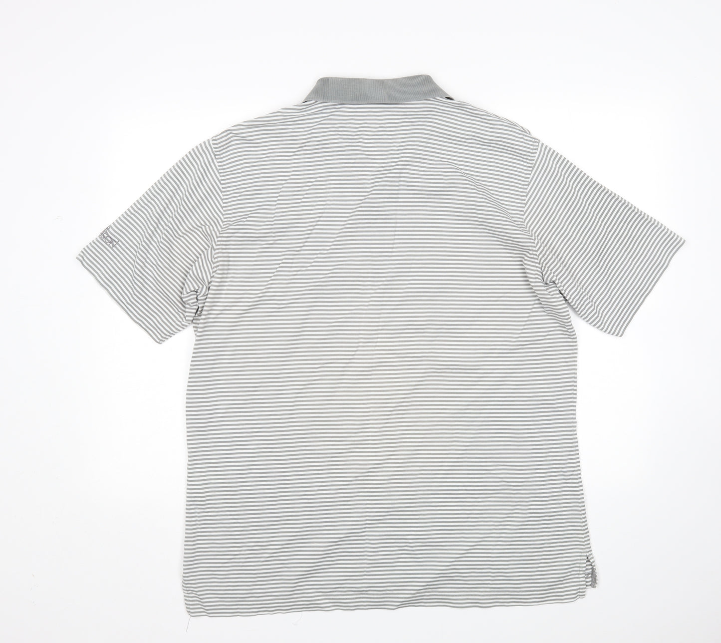 Oscar Jacobson Mens Multicoloured Striped   Polo Size L
