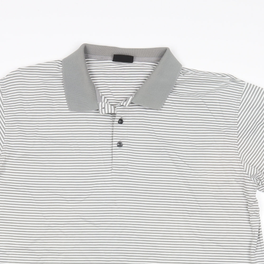 Oscar Jacobson Mens Multicoloured Striped   Polo Size L