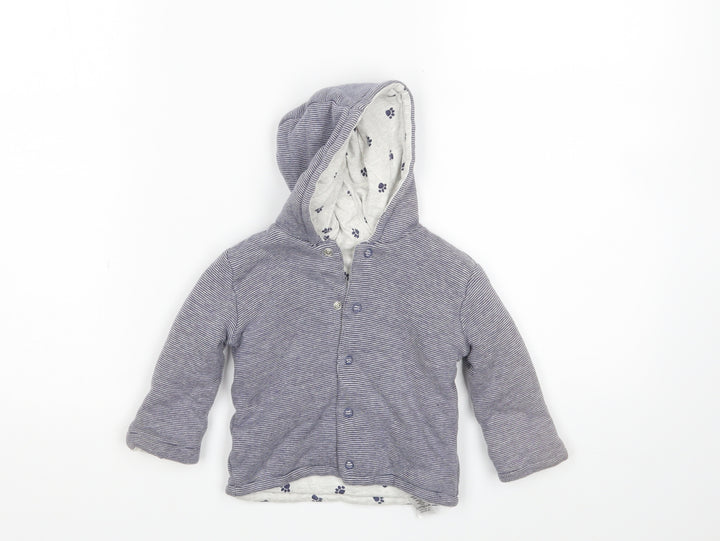 George Baby Blue Striped  Full Zip Jumper Size 0-3 Months