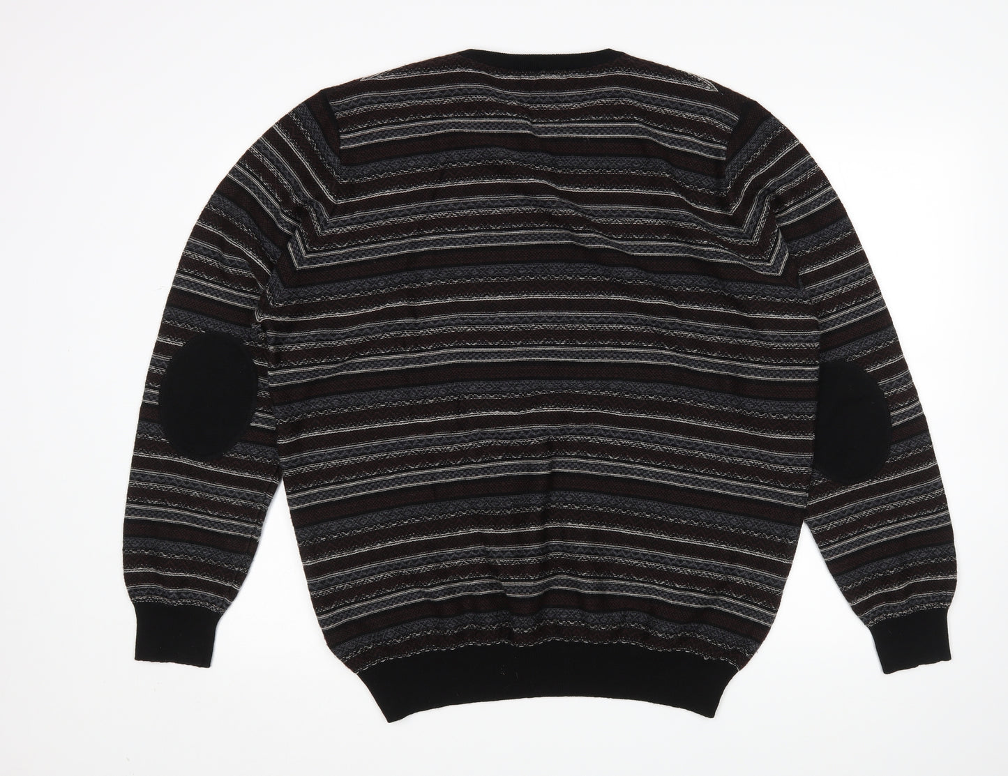M&S Mens Multicoloured Striped  Pullover Jumper Size 2XL