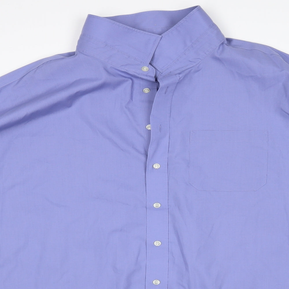Double 2 Mens Blue    Dress Shirt Size 22