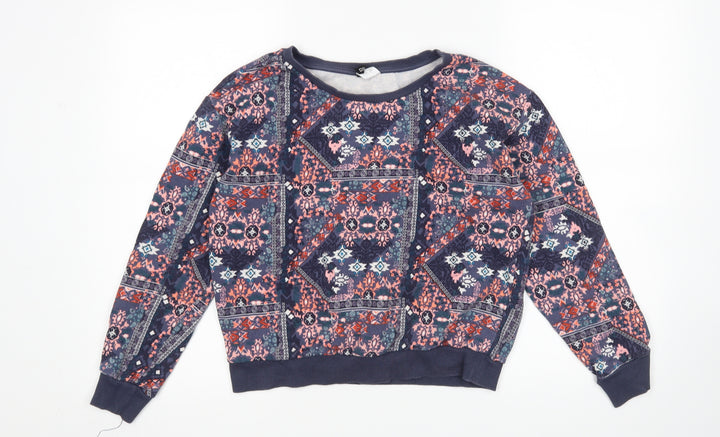 H&M Womens Multicoloured Argyle/Diamond Pullover Sweatshirt Size S