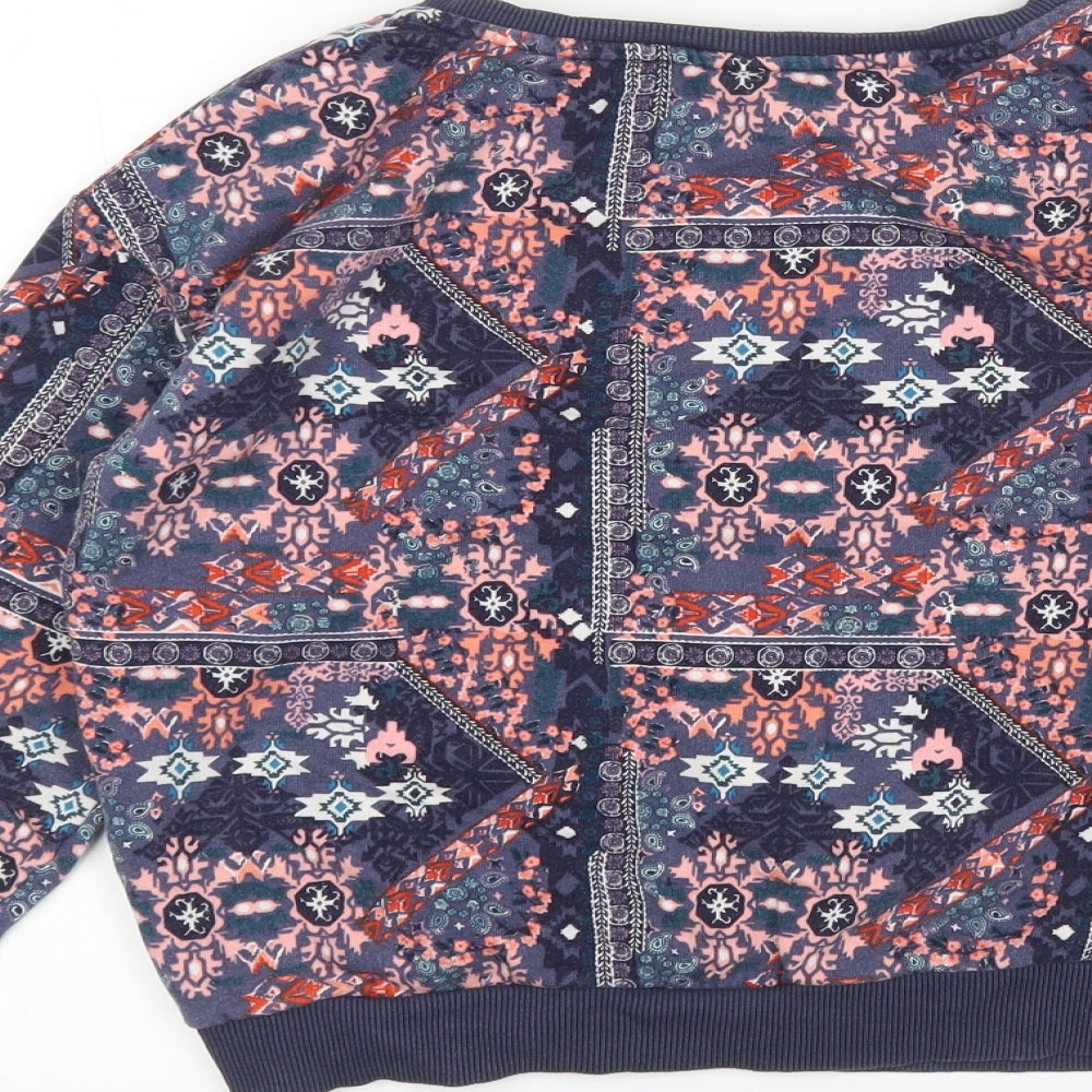 H&M Womens Multicoloured Argyle/Diamond  Pullover Sweatshirt Size S
