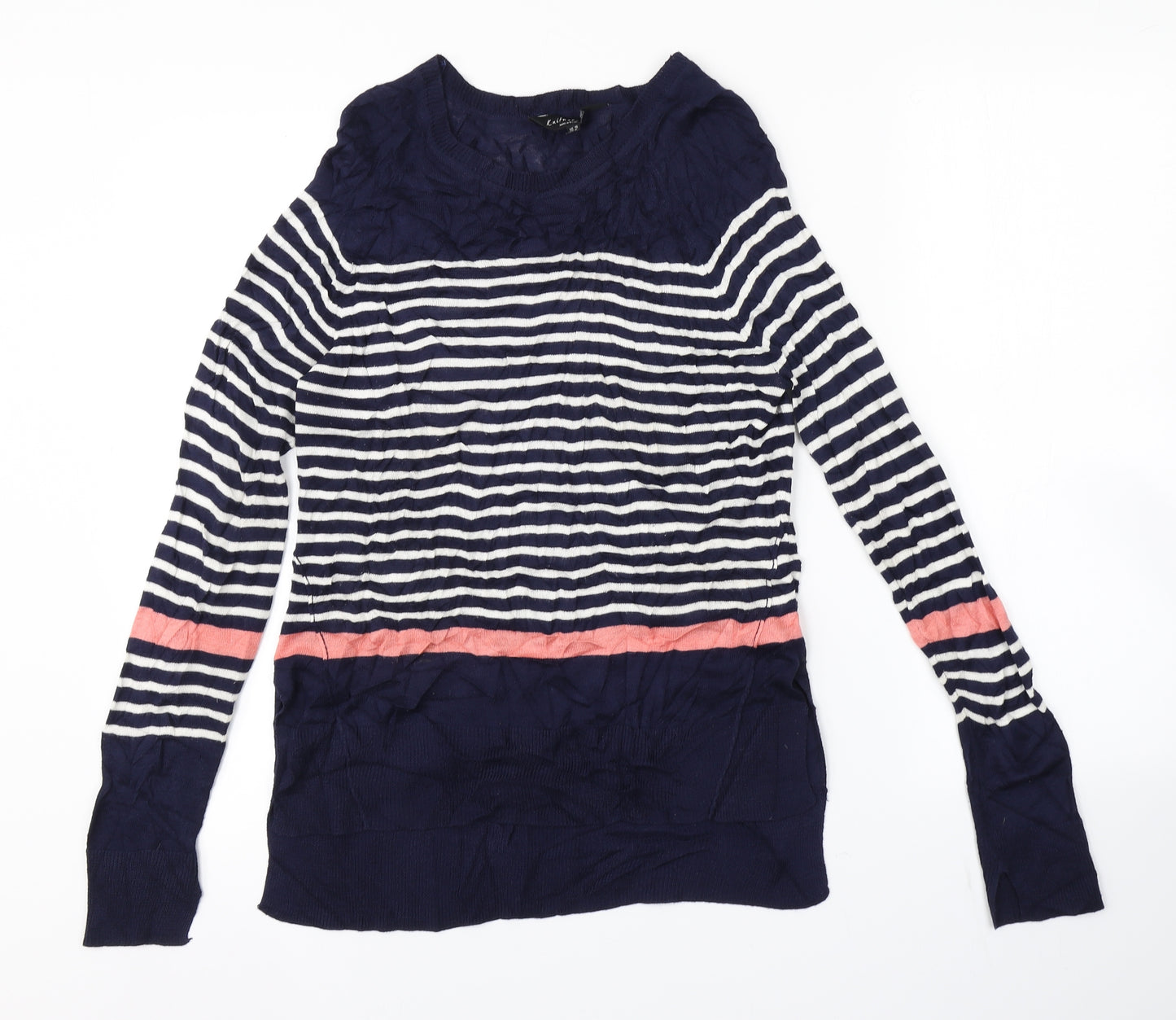 F&F Womens Blue Striped  Pullover Jumper Size 10