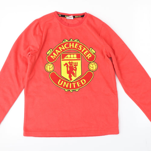Preworn Boys Red   Pullover Jumper Size 10-11 Years  - MANCHESTER UNITED FC
