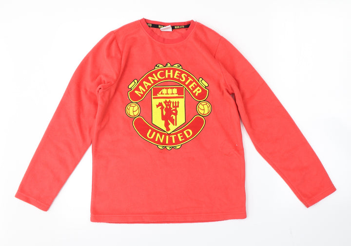 Preworn Boys Red Pullover Jumper Size 10-11 Years - MANCHESTER UNITED FC