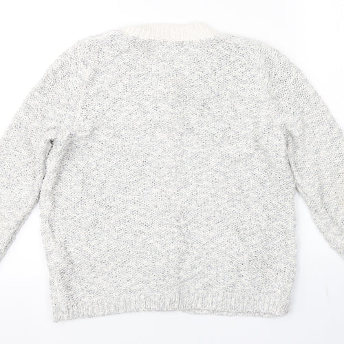 M&S Womens Silver   Cardigan Jumper Size 12
