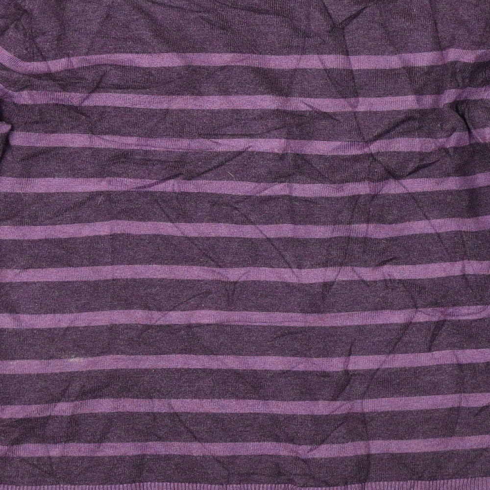 Viyella Womens Purple Striped  Pullover Jumper Size M