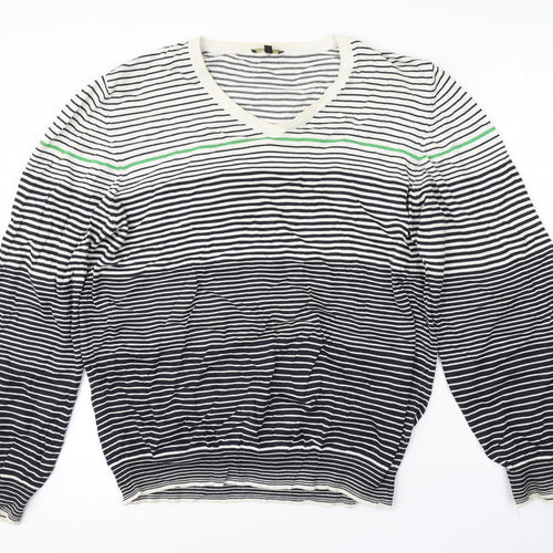 Preworn Mens Multicoloured Striped  Pullover Jumper Size L