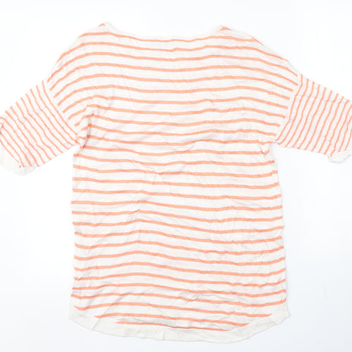 Peacocks Womens Multicoloured Striped  Basic T-Shirt Size 10