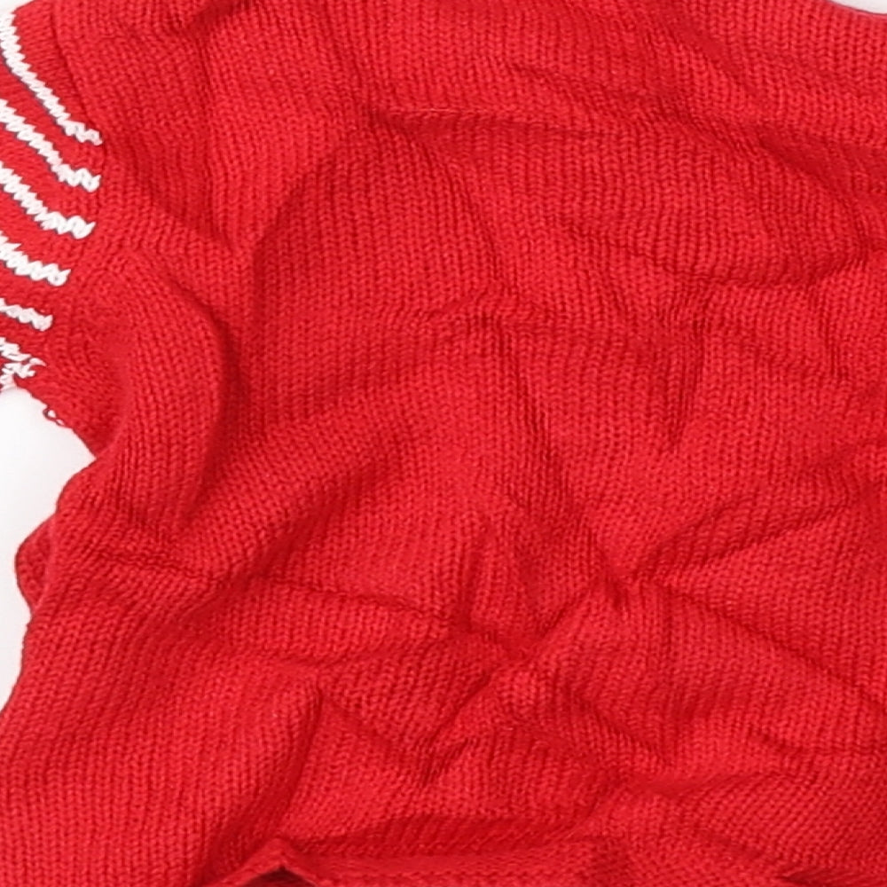 F&F Baby Red Striped  Cardigan Jumper Size 0-3 Months