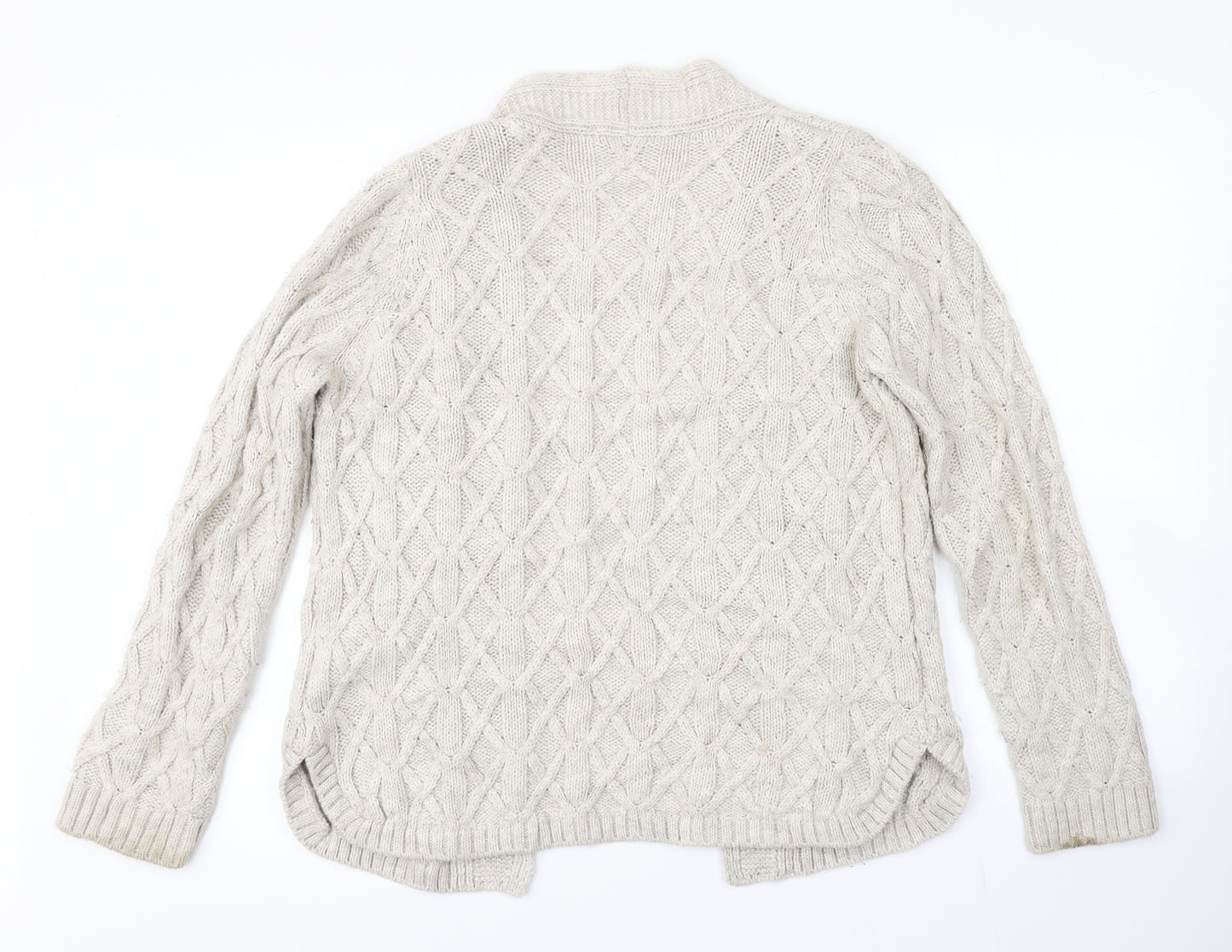 M&S Womens Beige Argyle/Diamond  Cardigan Jumper Size 10