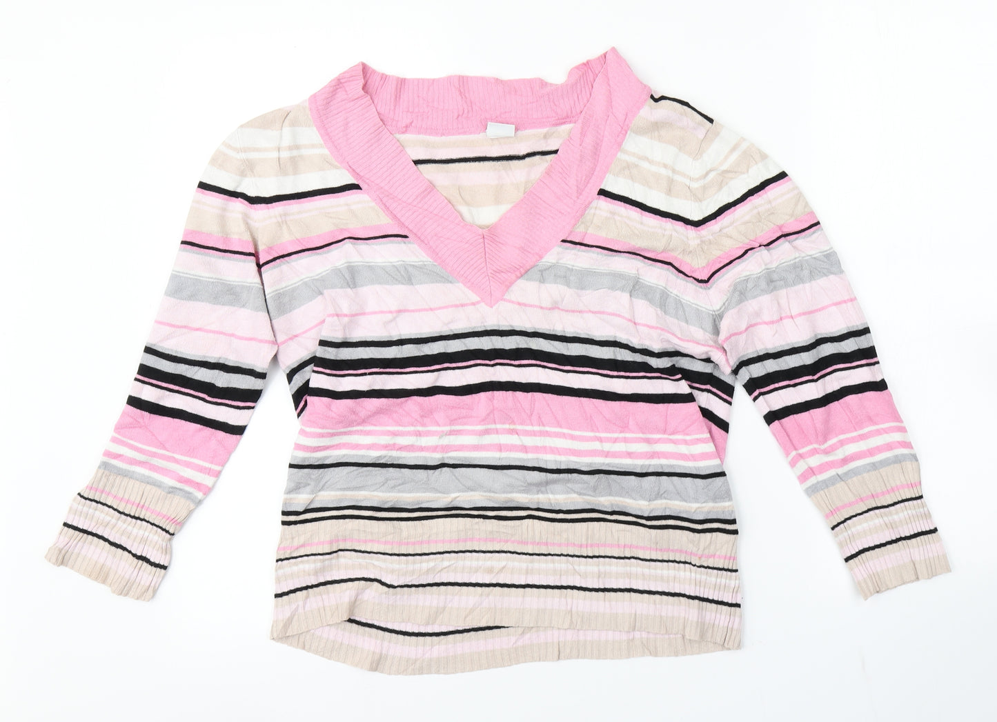 New Look Womens Multicoloured Striped  Pullover Jumper Size 14