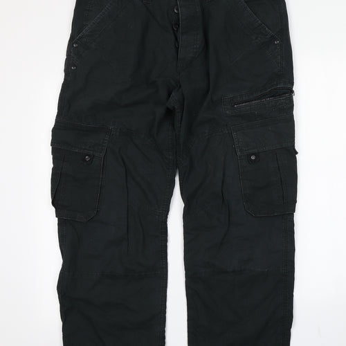 NEXT Mens Black   Cargo Trousers Size 32 in L27 in