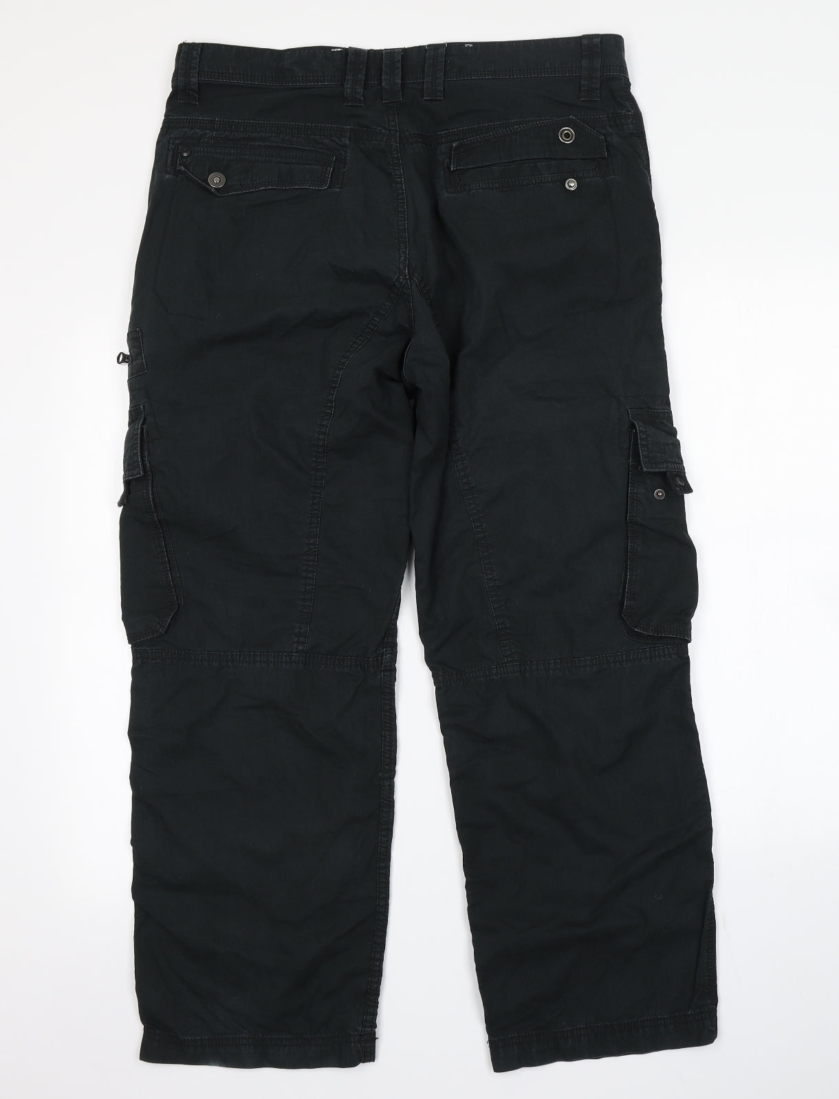 NEXT Mens Black   Cargo Trousers Size 32 in L27 in
